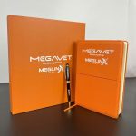 Combo Sổ Da + Bút Ký In Logo Theo Yêu Cầu 1 giftset sổ bút megavet